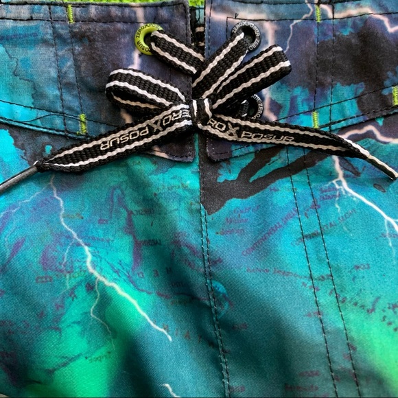 Zero Exposure Shark Graphics Elastic Waistband, Mesh Brief, Board Shorts. - Picture 8 of 11